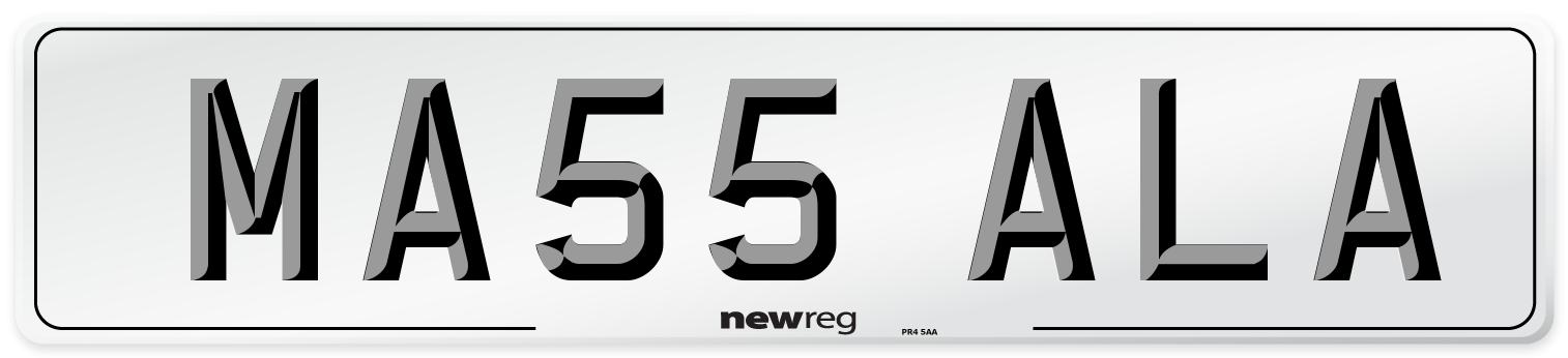 MA55 ALA Number Plate from New Reg